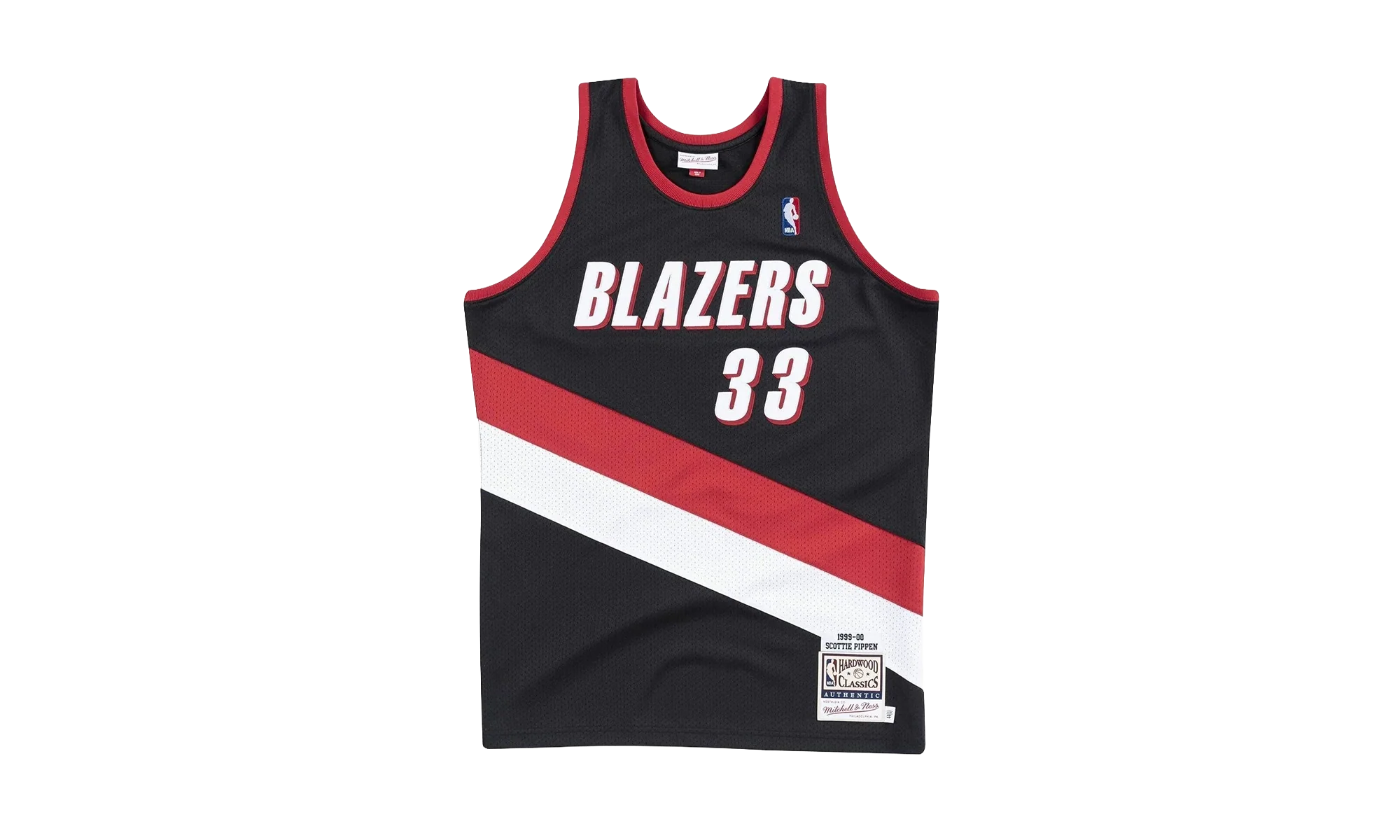 NBA Scottie Pippen Authentic Jersey "1999-00 Portland Trail Blazers - Black" AJY4EL18020 PTBBLCK99SPI