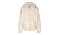 Rhinestone Cotton Wreath Zip Hoodie "Oatmeal" DT027