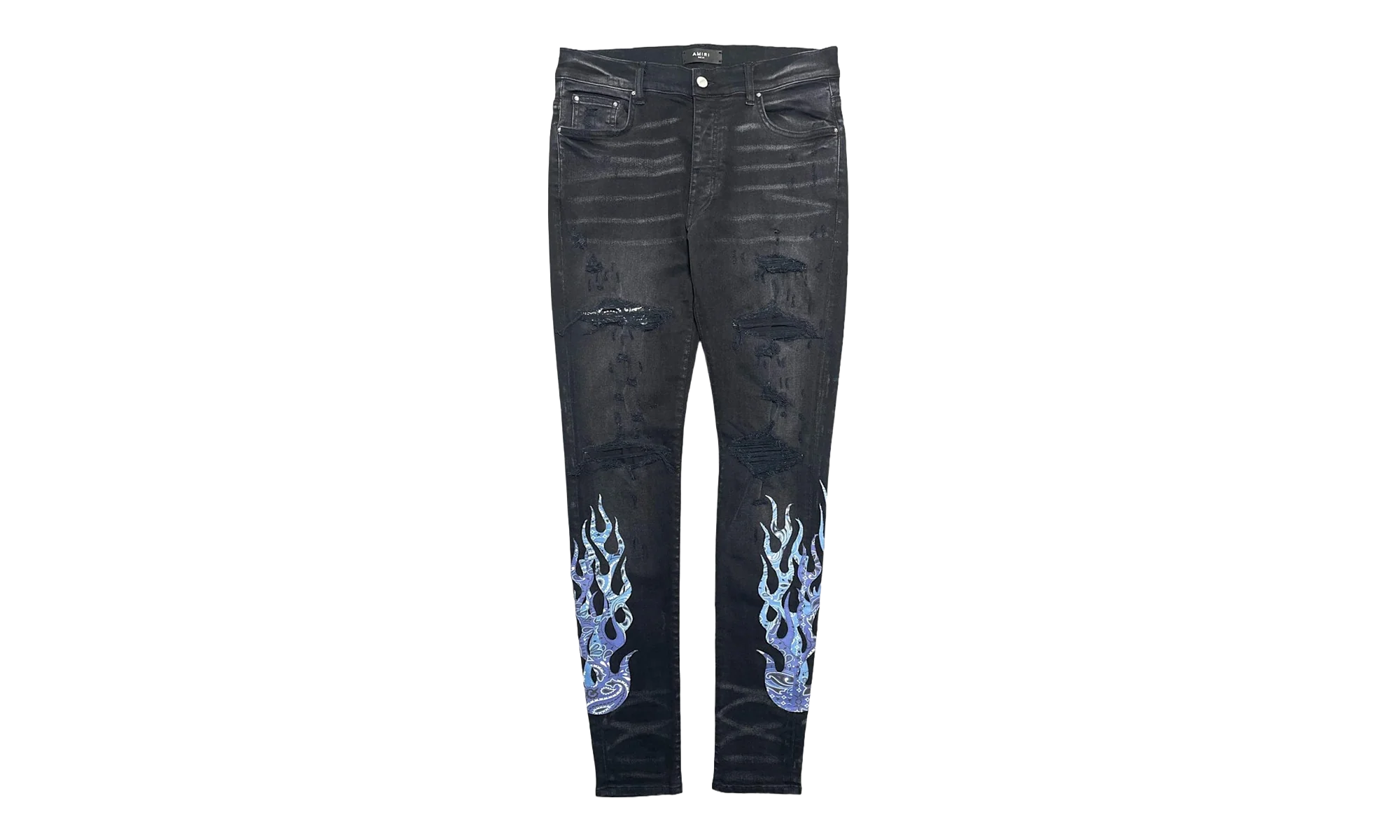 Bandana Flame Patch Jeans Aged "Black Multi" PS22MDS192 028