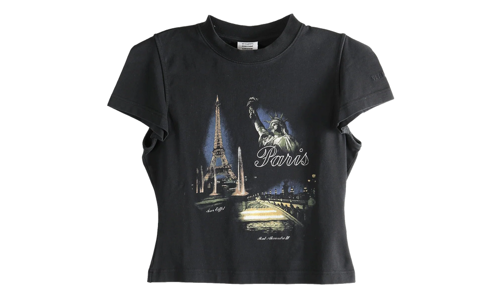 Paris Tourist Front Sleeve Baby T-Shirt WMNS "Black" WE76TR554B BLAC