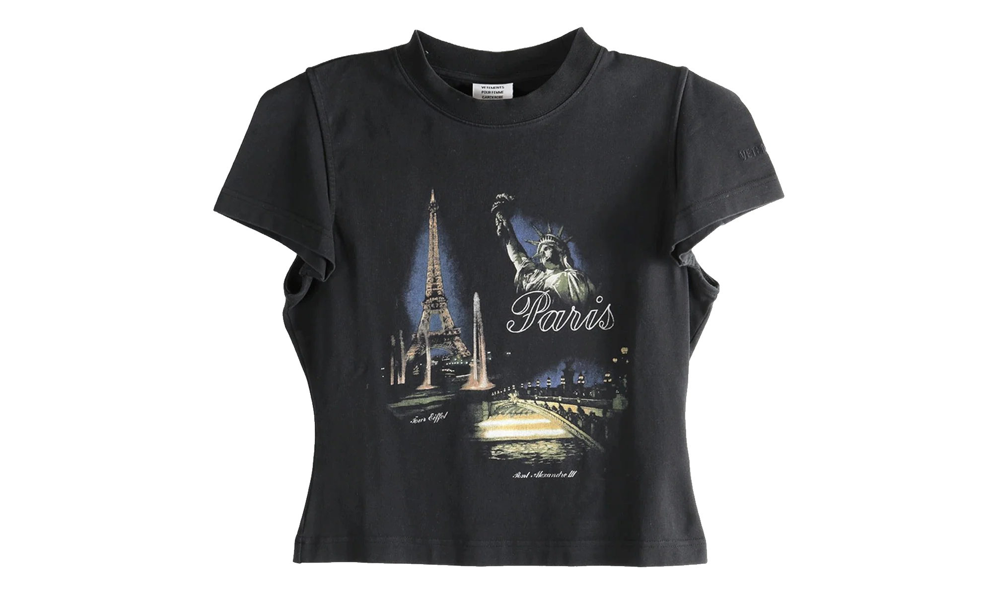 Paris Tourist Front Sleeve Baby T-Shirt WMNS "Black" WE76TR554B BLAC