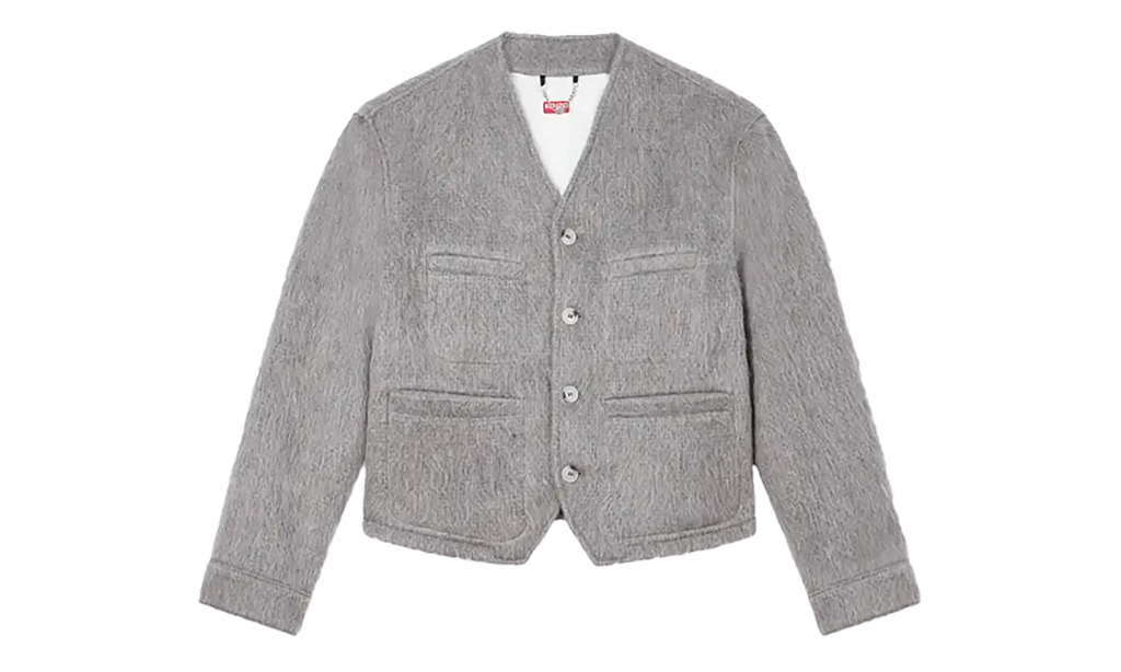 Hairy Collarless Jacket "Pale Grey" FF65VE1169PE93