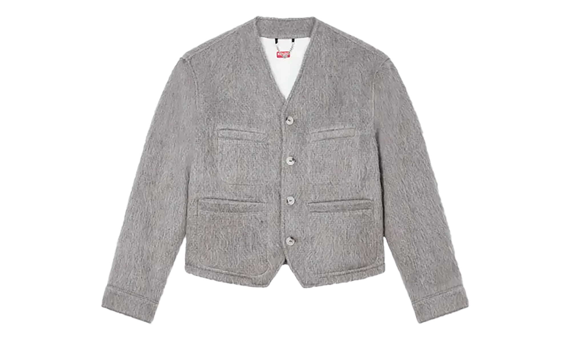 Hairy Collarless Jacket "Pale Grey" FF65VE1169PE93