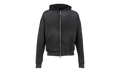 Elliott Distressed Logo Zip Up Hooded Sweatshirt "Washed Black" SS25HO005 WBLK