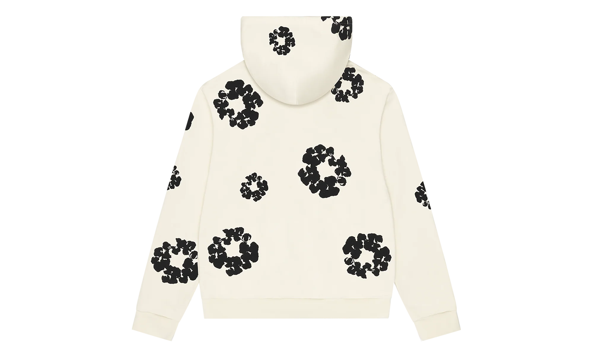 Black Cotton Wreath Hoodie "Oatmeal" DT353