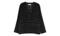 Hairy Wool Cardigan "Fuzzed Plum Check" M2263CF