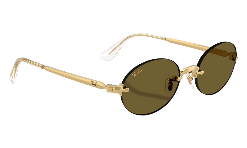 Ray-Ban Rimless "A$AP Rocky - Polished Arista Gold with Dark Brown Lens" RB3929 001 73