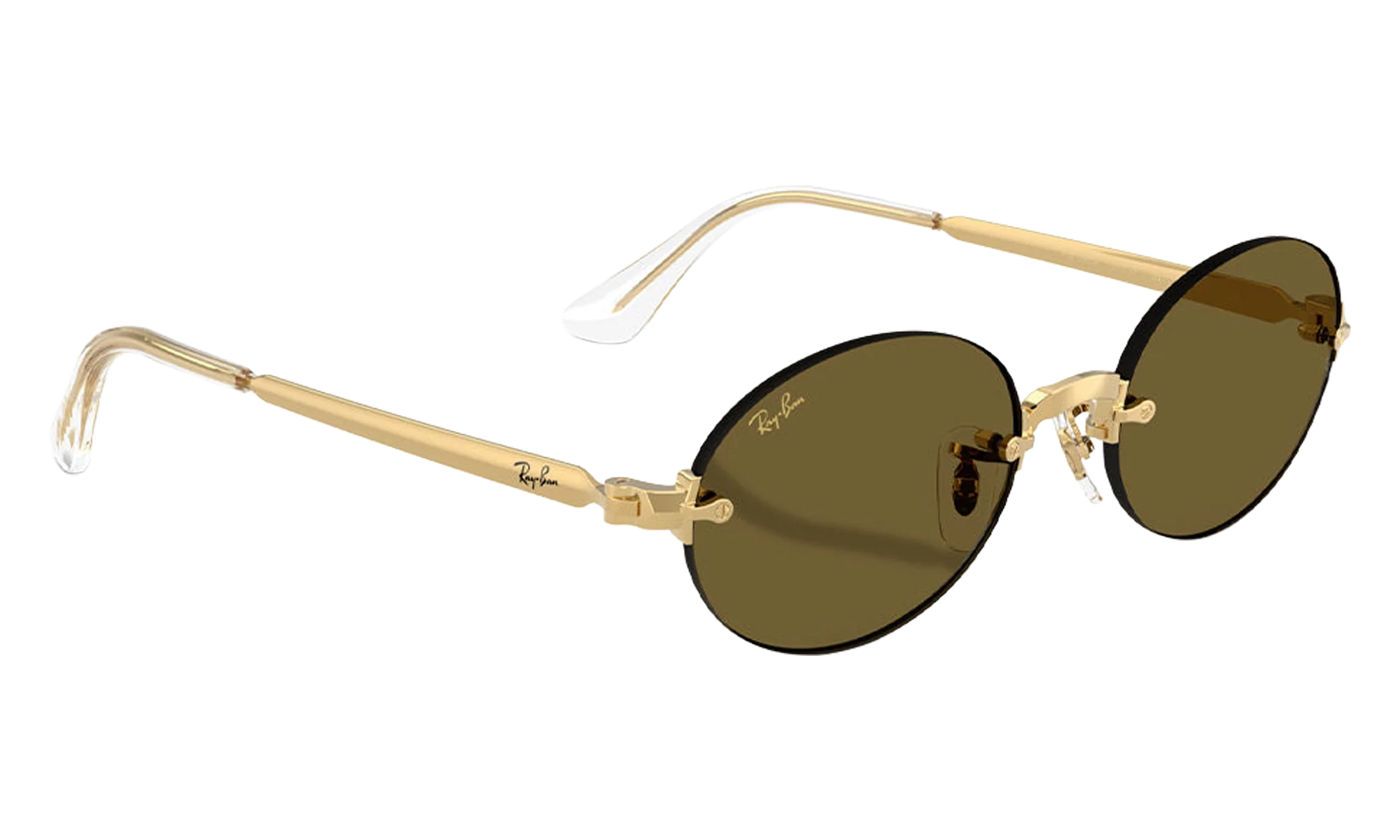 Ray-Ban Rimless "A$AP Rocky - Polished Arista Gold with Dark Brown Lens" RB3929 001 73