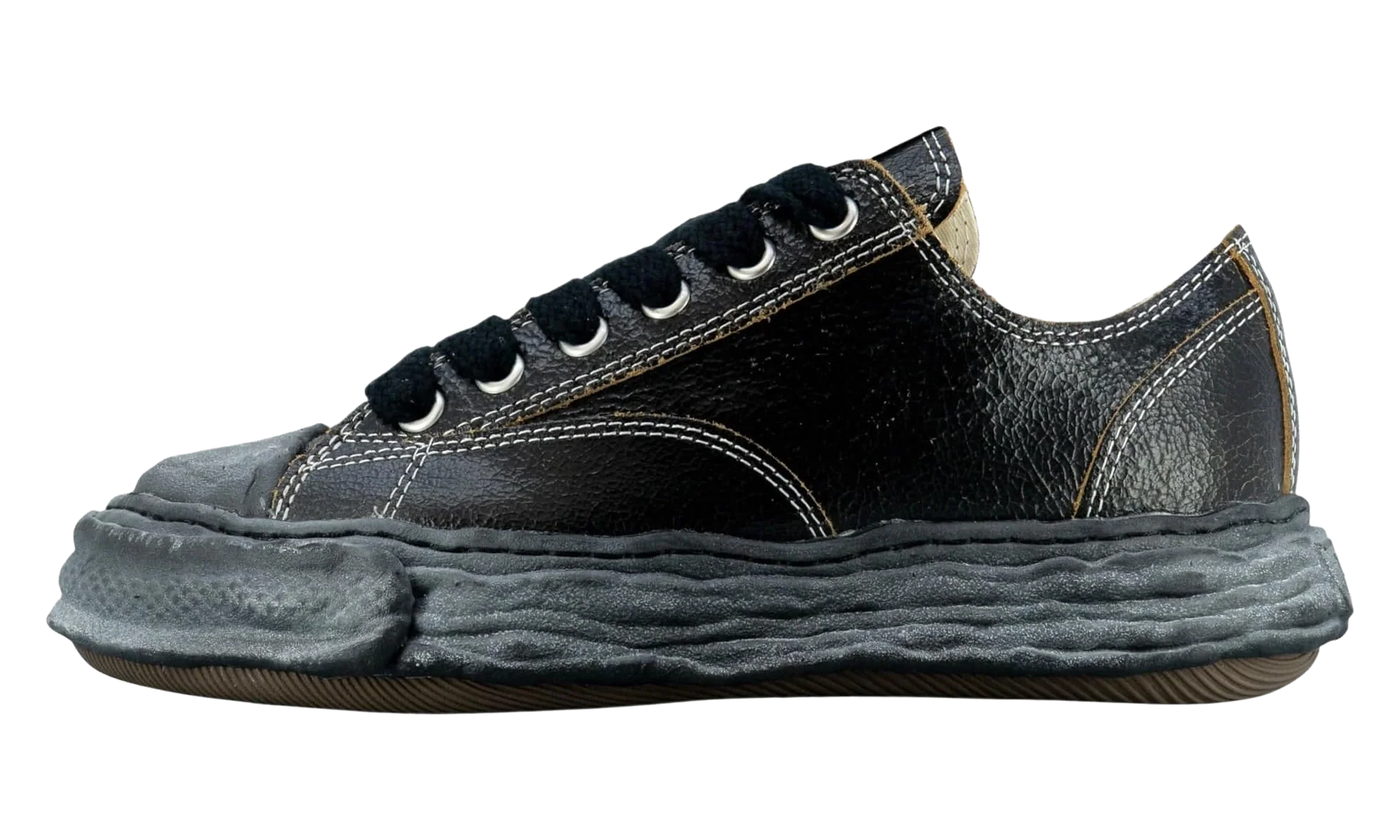 Cracked Leather Peterson Sneaker Low "Black" A12FW708 BLK