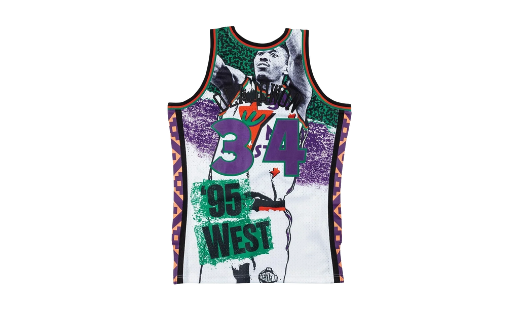 NBA Sublimated Hakeem Olajuwon Swingman Jersey "1995 All Star West - White" SMJYNG18434 ASWWHIT95HOL