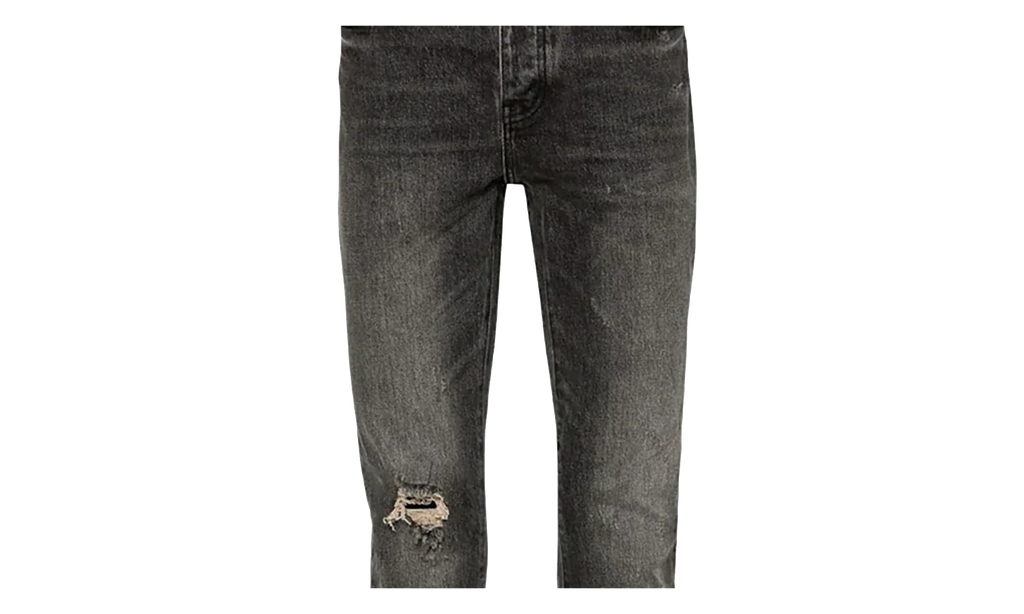 Vintage Flare Blowout Denim Jeans "Light Black" P004 VFLB324