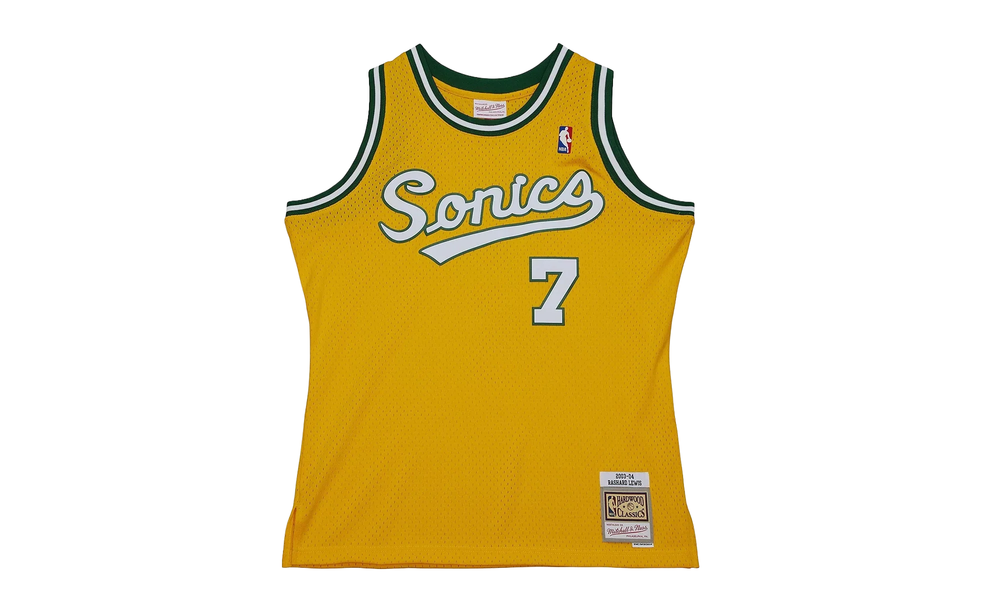 NBA Hardwood Classics Jersey "2003 Seattle Supersonics Rashard Lewis - Yellow" SMJY6203 SSU03RLIYELL