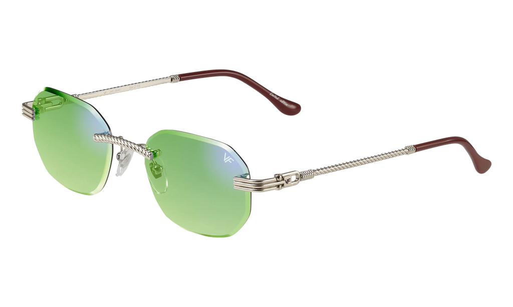Hustler Rimless Drill Mount 24KT "White Gold / Neon Green Flash Purple" DMHU2 0051 44D3