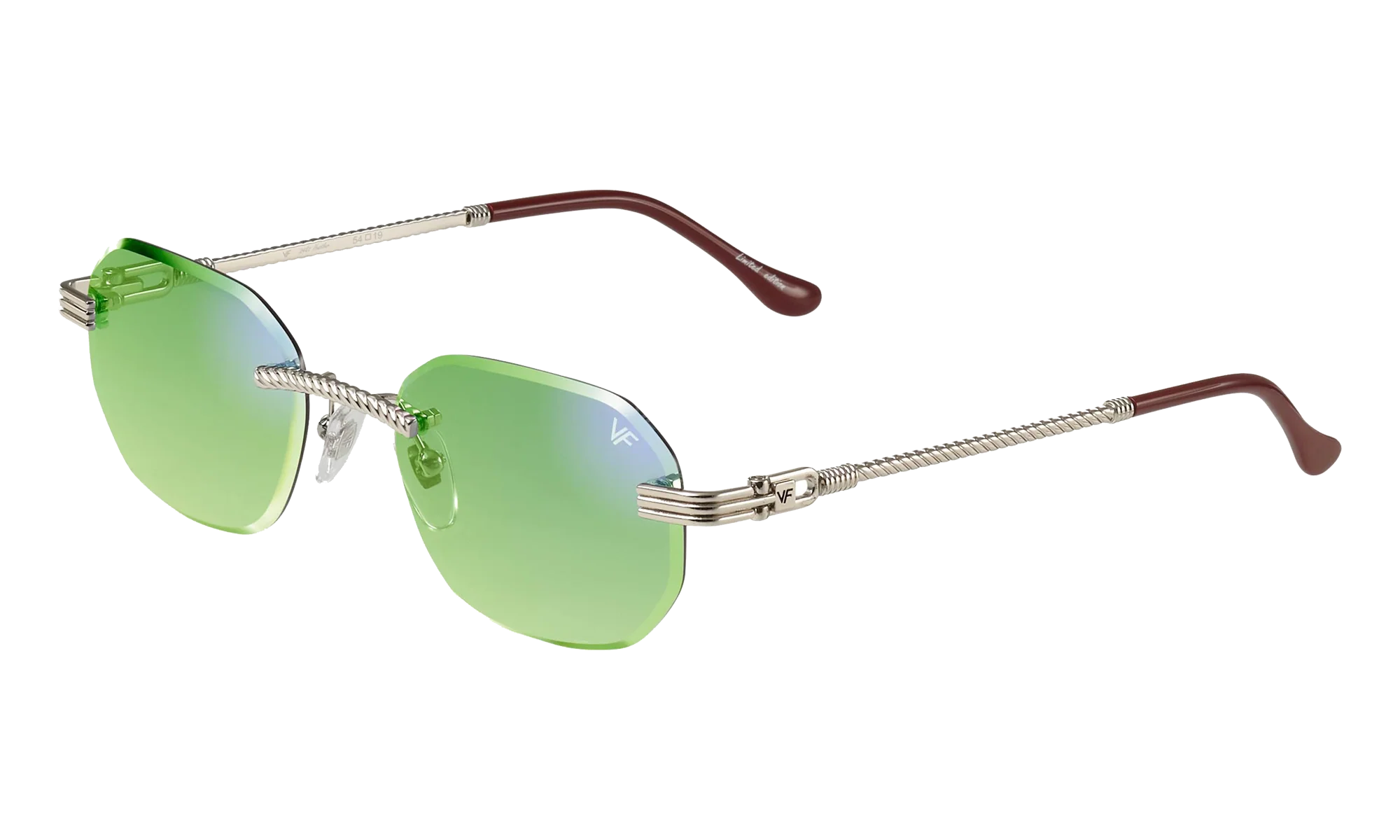 Hustler Rimless Drill Mount 24KT "White Gold / Neon Green Flash Purple" DMHU2 0051 44D3