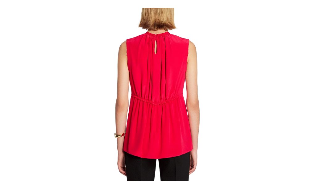 SILK SLEEVELESS WAISTED TOP "Red" RW TO0016 5735 A23 594