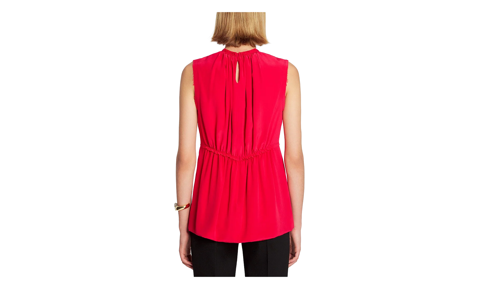 SILK SLEEVELESS WAISTED TOP "Red" RW TO0016 5735 A23 594