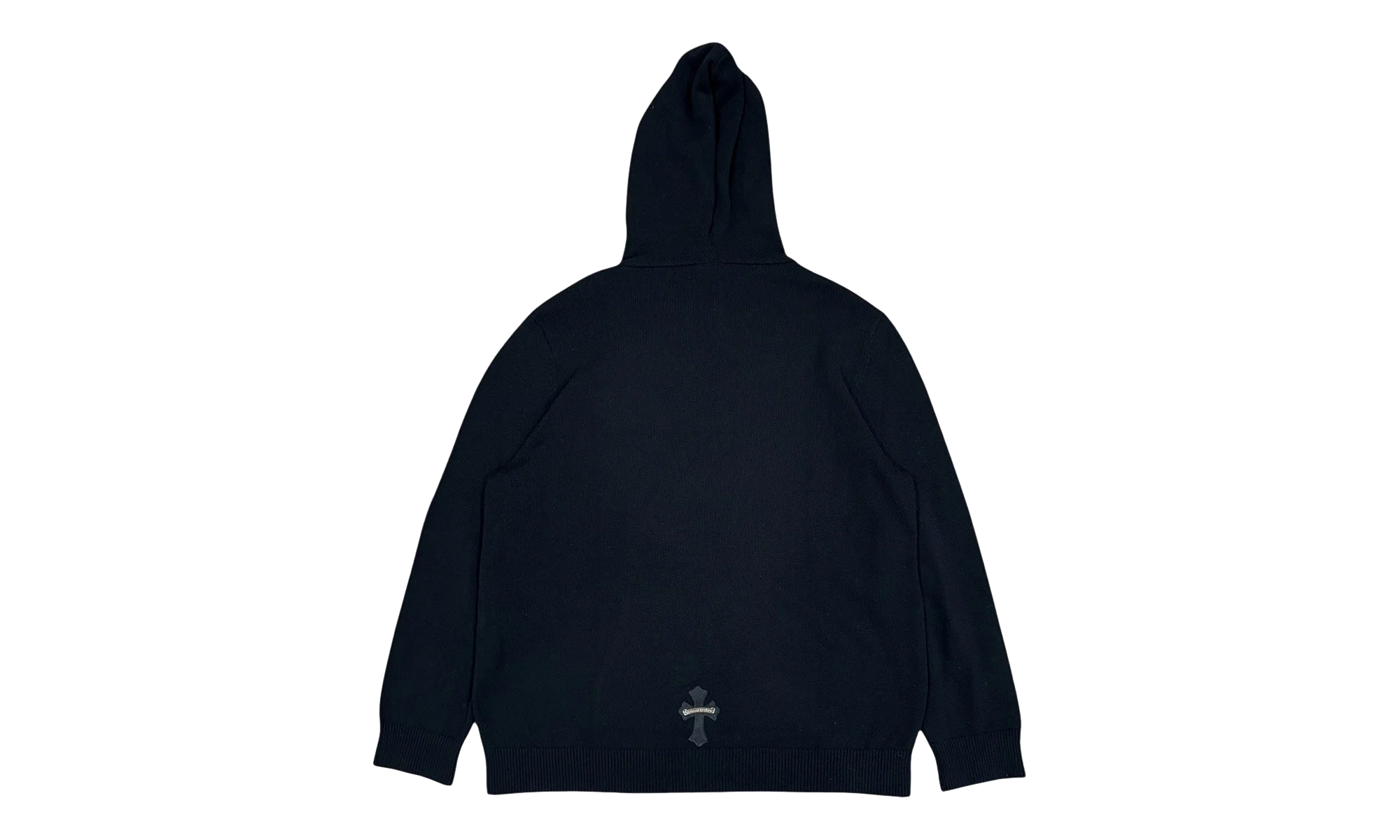 Leather Cross Patch Cashmere Hoodie "Black" CHRM1123