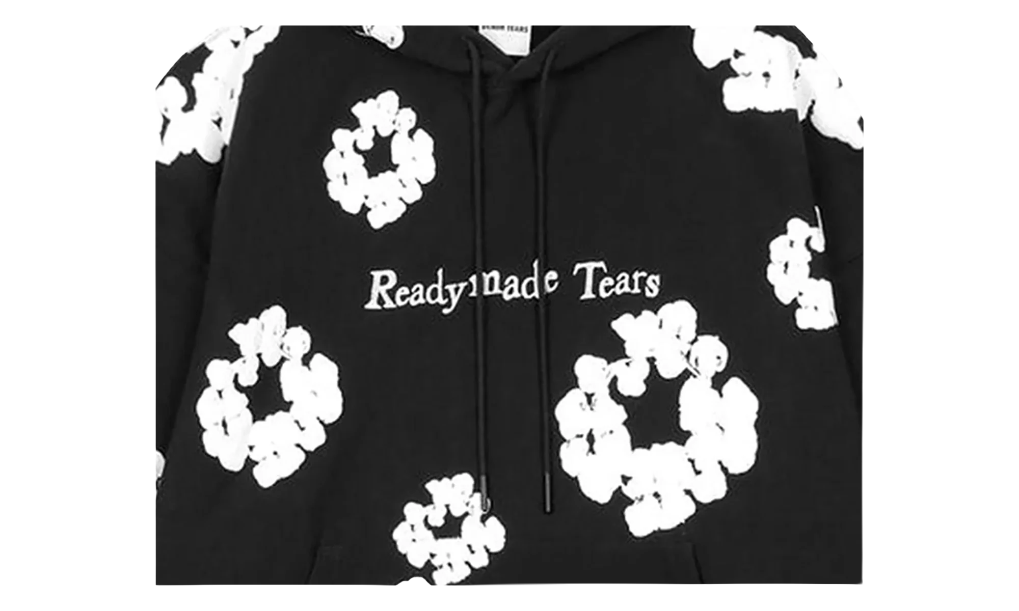 Ready Made Cotton Wreath Hooded Sweatshirt "Black" DT369