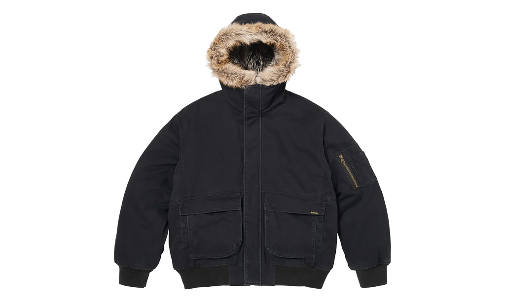 Reversible Faux Fur Hooded Work Jacket "SS26 - Black" SU27011
