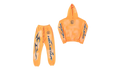 Fire Hoodie with Closed Elastic Bottom Sweatpants (Full set) "Orange" HSR134