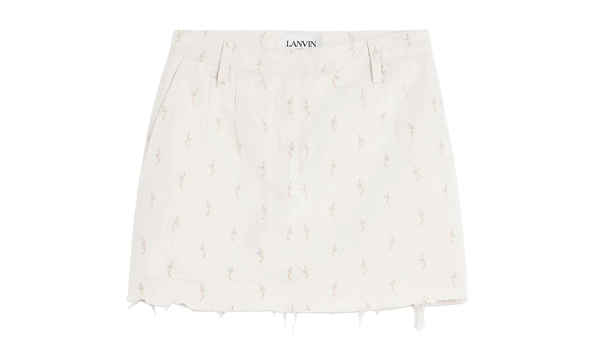 LINEN EMBROIDERED MINI SKIRT "Ecru" RW ST0203 D061 E23 02