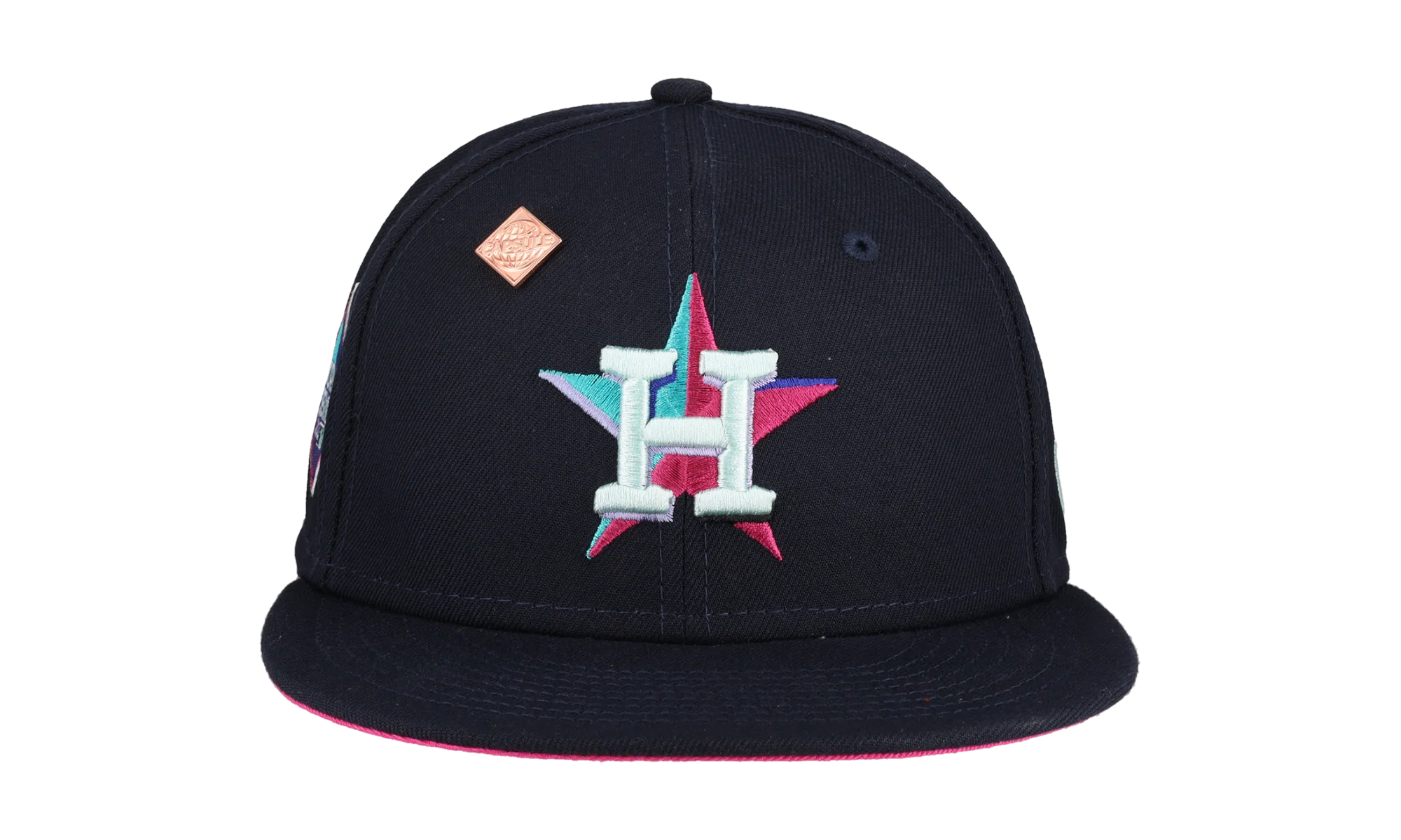 59FIFTY Houston Astros 2017 World Series Polar Lights Fitted Hat "Navy / Pink" 123451290476