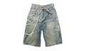 Loose Fit Denim Shorts "Trompe L'oeil Keychains Print" FN MN SHOR000264 MID INDIGO