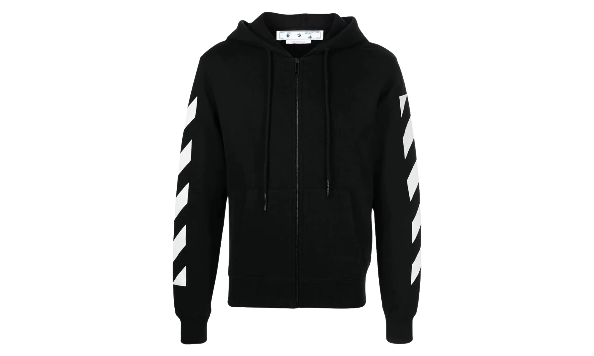 Diag Arrow Knit Zip Hoodie "Black / White" OMHA080C99KNI0011001