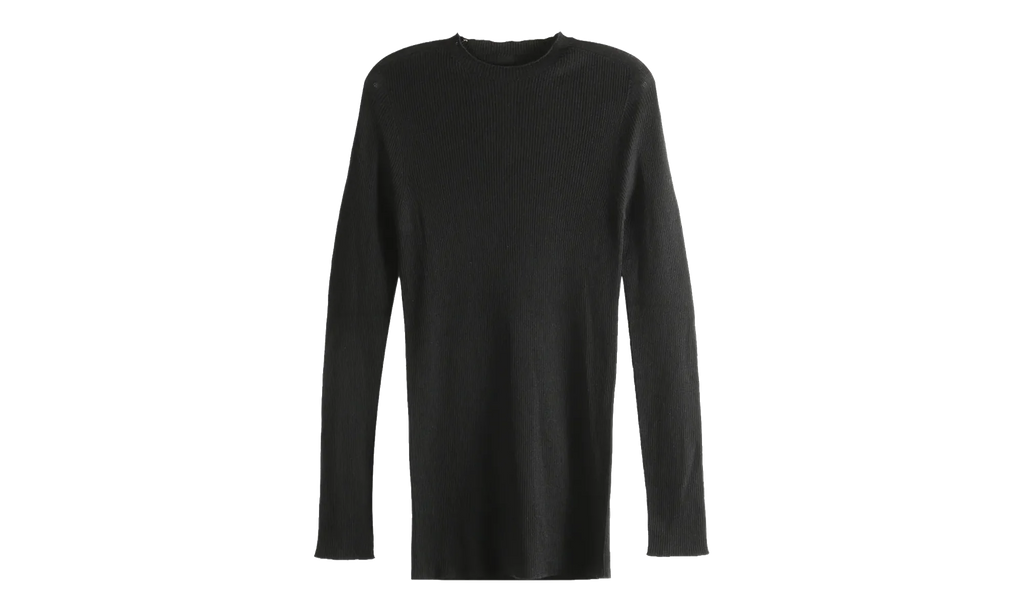 Ribbed Round Neck Top "Black" RU01F2637 RIBM 09