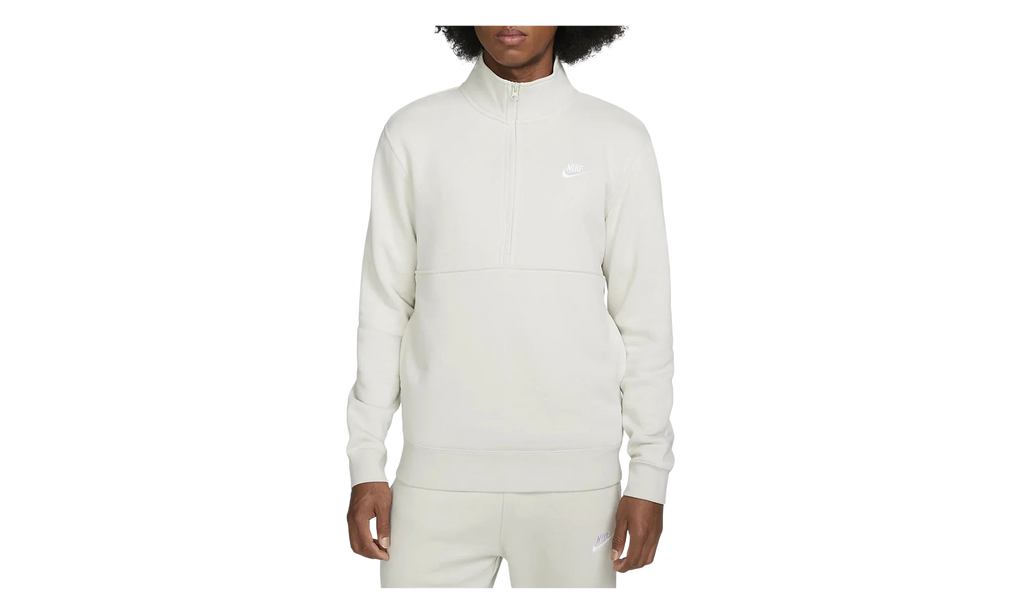 Sportswear Club Brushed-back 1/2 Zip Pullover "Light Bone / White" DD4732 073