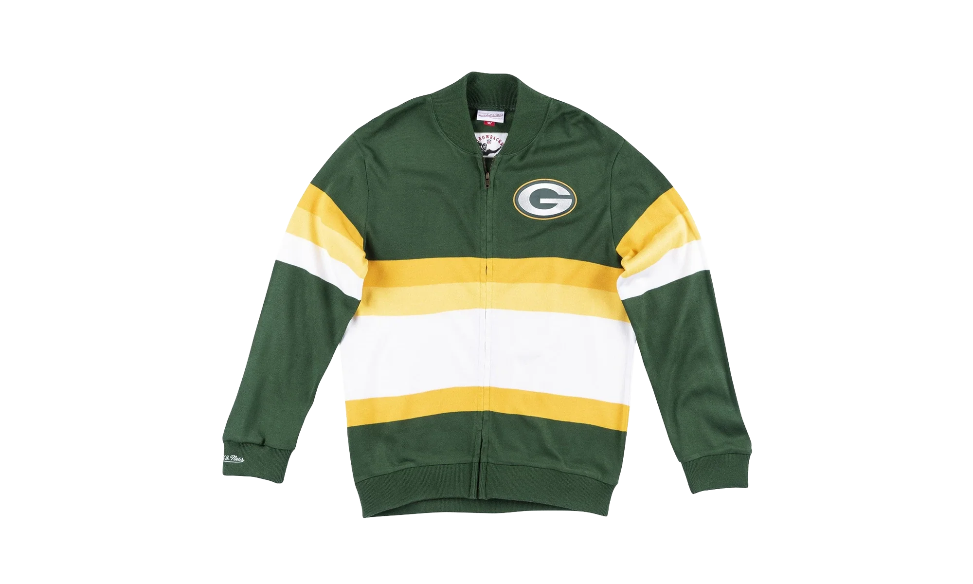 NFL Front Stripe Full Zip Sweater "Green Bay Packers - Hunter Green" SWTRAJ18024 GBPHNGN