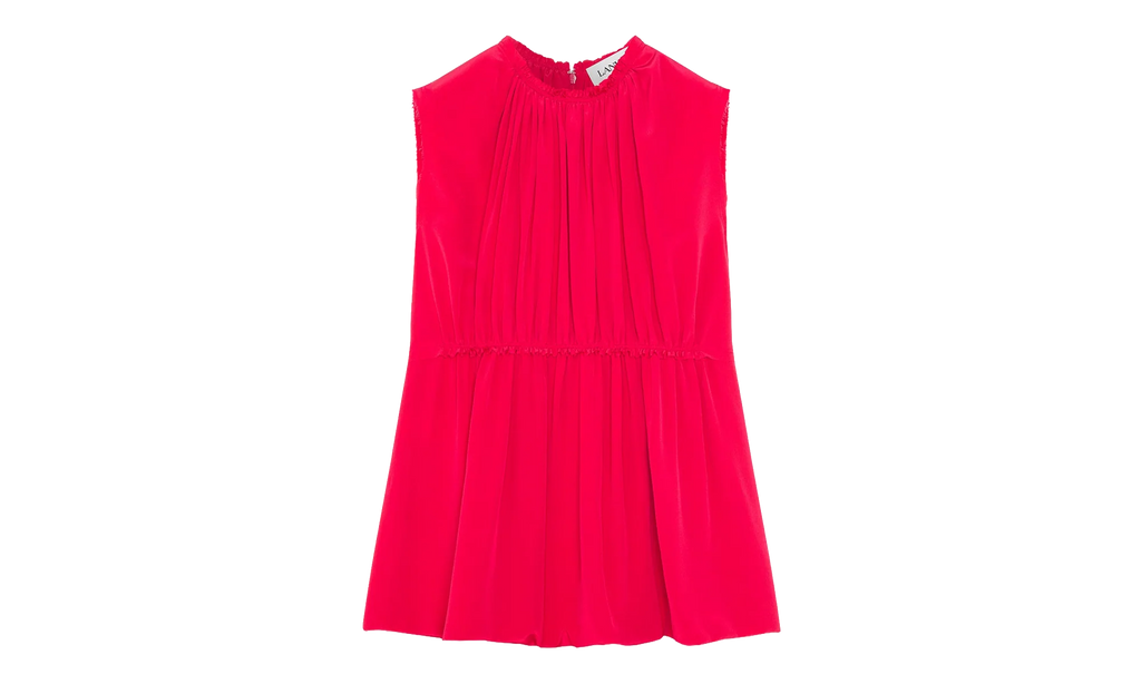 SILK SLEEVELESS WAISTED TOP "Red" RW TO0016 5735 A23 594