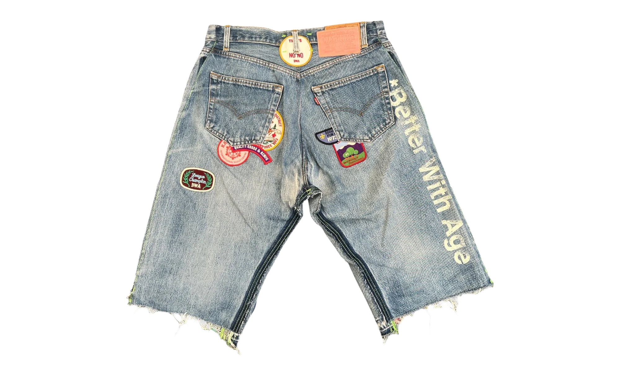 Gentlemen's Triple-Wide Long Denim Shorts "Indigo" BWA94