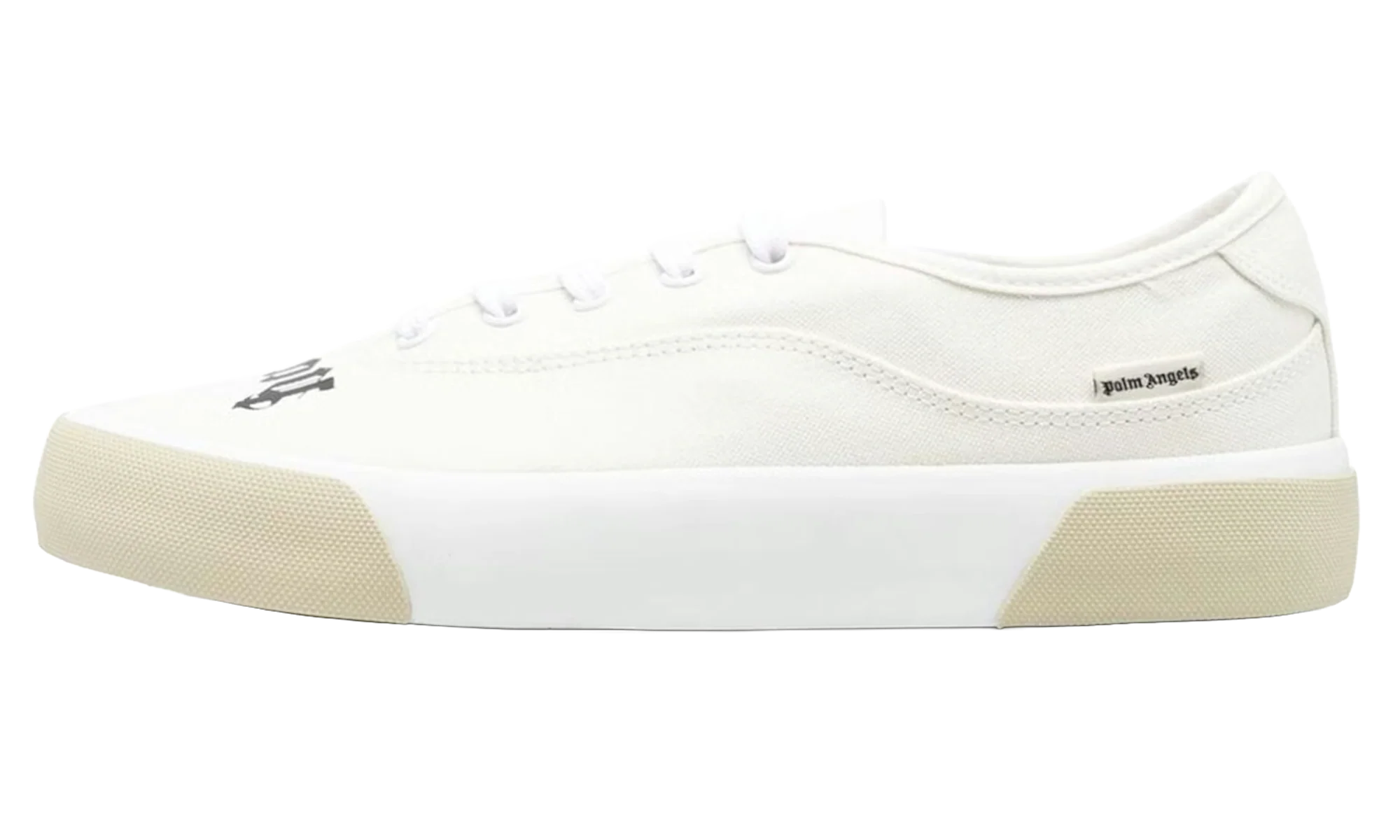 Logo Lace-Up Skater Sneakers "Cream/White" PMIN001S23FAB0018501