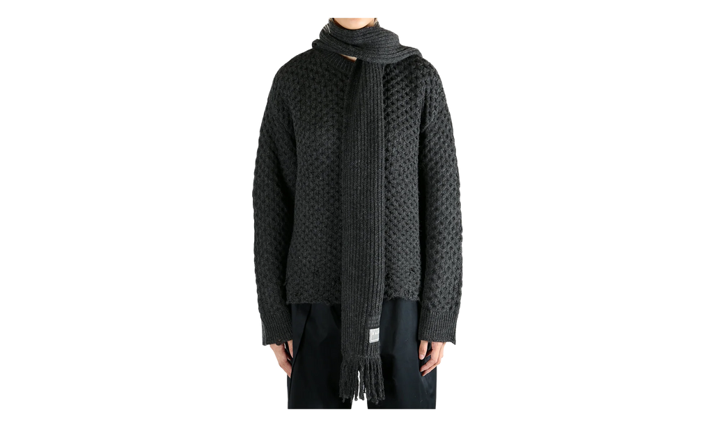 Knit Scarf "Dark Grey Melange" S52HL0049 M13132 855M