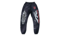Airbrushed Skull Flare Bottom Sweat Pants "Midnight Dye Black" HSR196