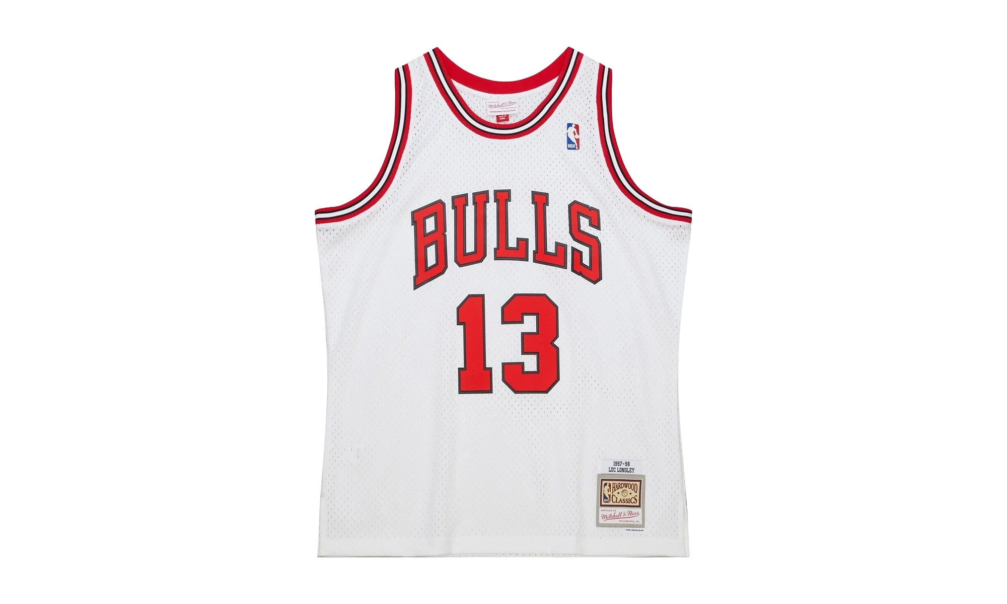 NBA Luc Longley Jersey "1997 Chicago Bulls - White" SMJY6370 CBU97LLOWHIT
