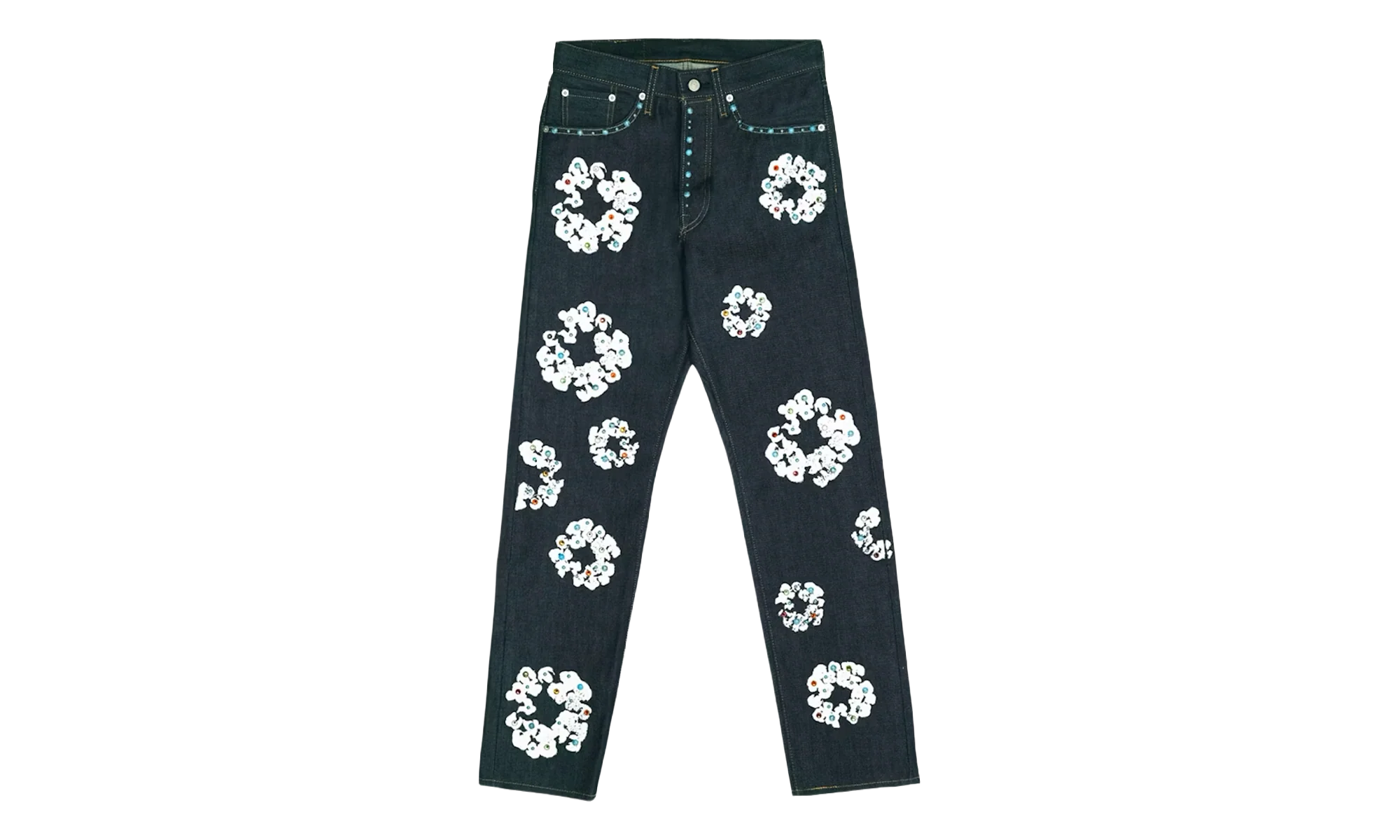 Levi's 501 Cotton Rhinestone Wreath Jeans "Raw" DT313