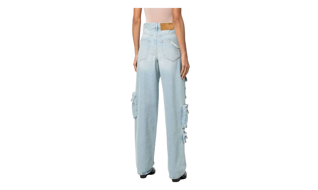Bleach Multi-Pocket Cargo Jeans WMNS "Light Blue" OWYB012F22DEN0014000
