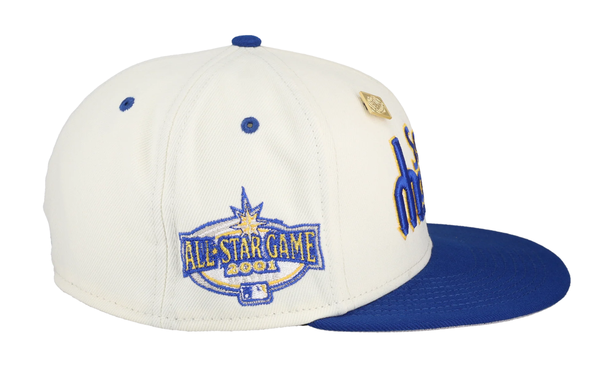 59FIFTY Seattle Mariners 2023 Chrome Collection 2001 All Star Game Fitted Hat "White / Royal Blue" 123451292137