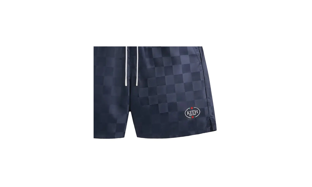 Checkered Satin Collins Short "Nocturnal" KHM070002 413