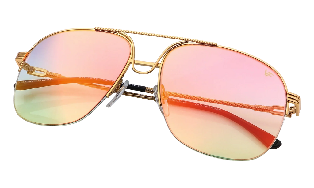Collins Half Rim 24KT "Yellow Gold / Electric Blue Green" MPCL2 0004 54T7
