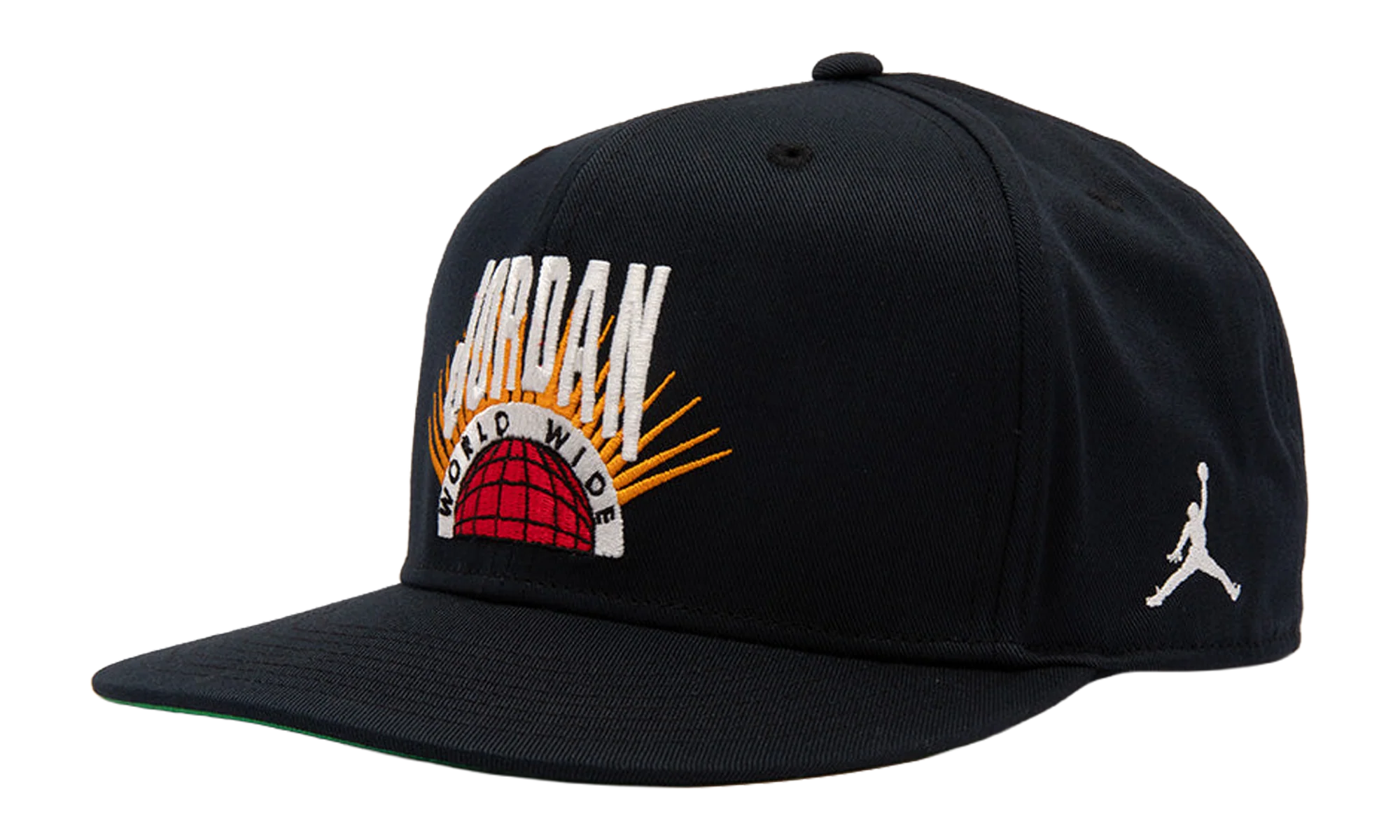 Jordan Essentials Pro Structured Flat Bill Hat "Black / Kelly Green / Sail" IF3508 010