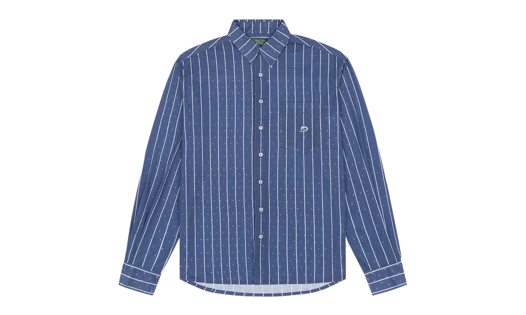 Coach Oxford Mesh Button Up Shirt "Blue" DT597