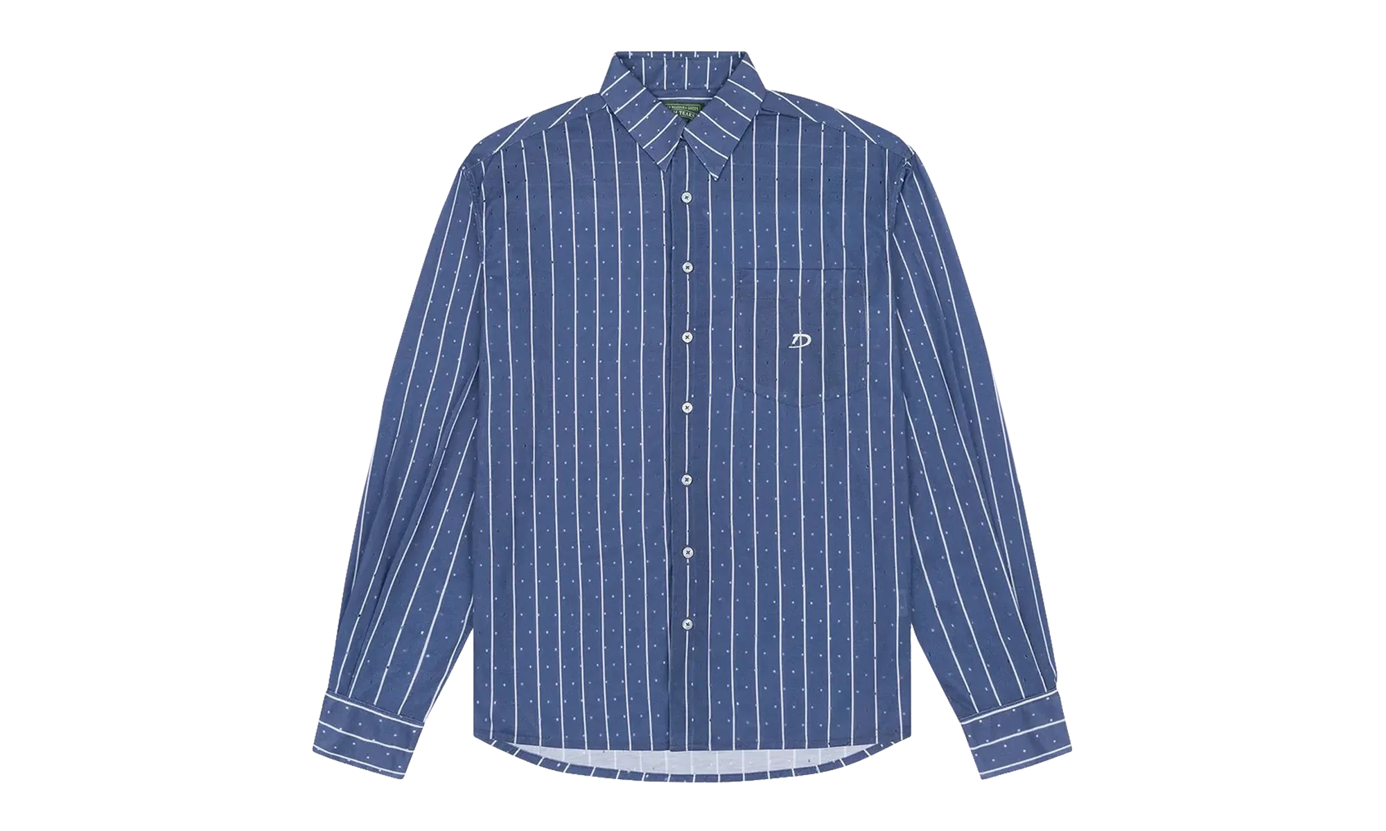 Coach Oxford Mesh Button Up Shirt "Blue" DT597