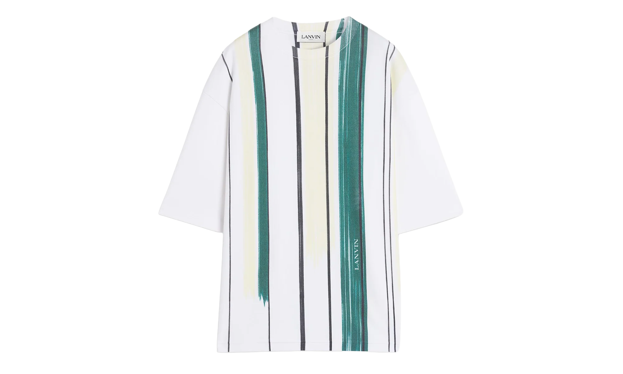 Striped PRINTED OVERSIZED T-SHIRT "White" RM TS0026 J103 P24 01