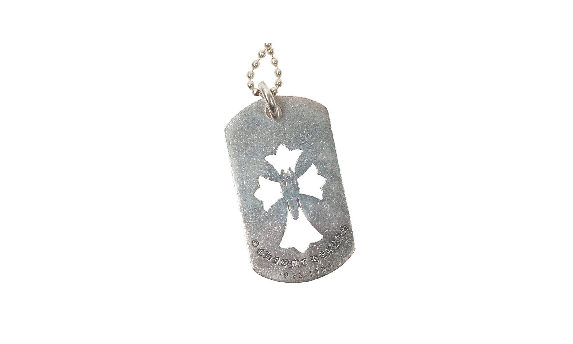 Dagger Dog Tag Pendant & Ball Chain "Silver" CHRM0664