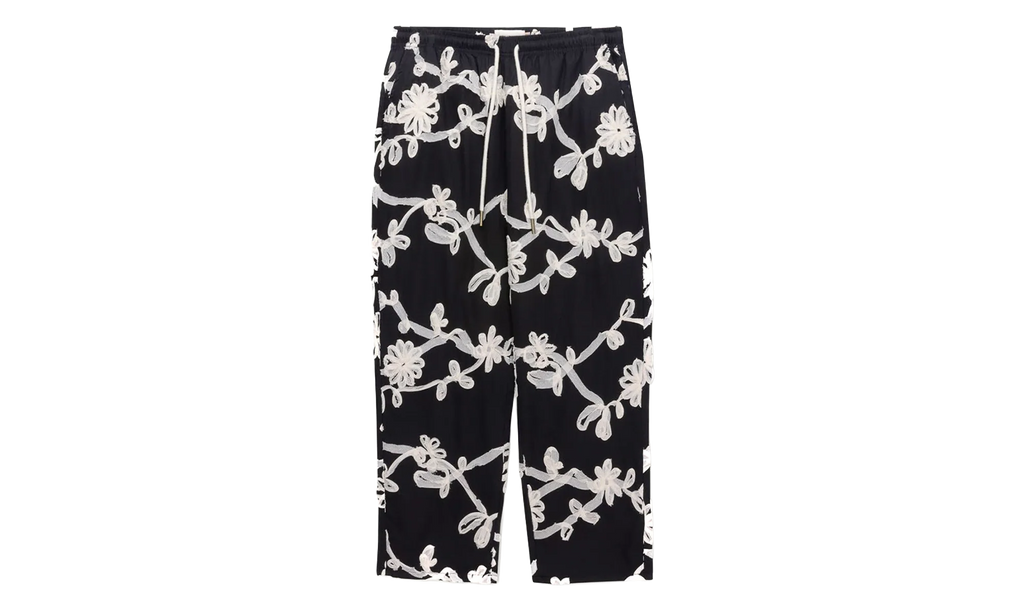 Floral Ribbon Ankle Pants "Black" HTG260126 BLK