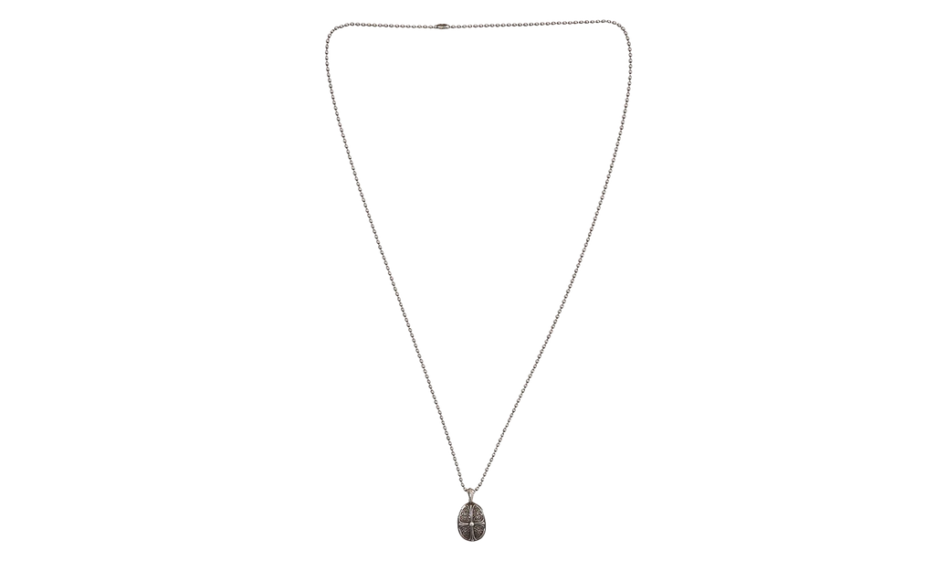 Oval Cross Pendant with Ball Chain "Silver" CHRM1135