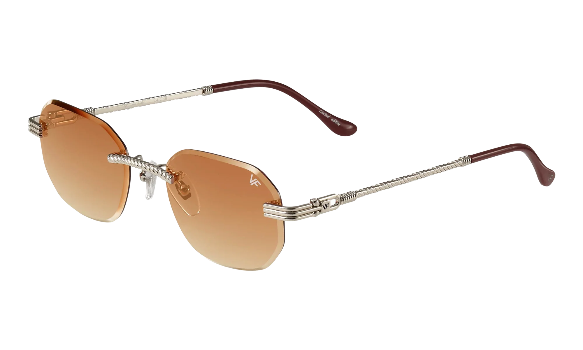 Hustler Rimless Drill Mount 24KT "White Gold / Light Brown Gradient" DMHU2 0059 47D5
